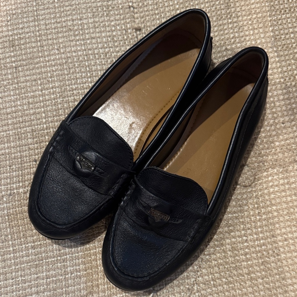 Coach Black Leather Loafers